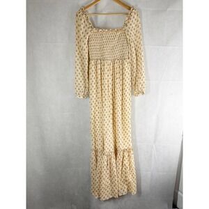 Sezane Lina Silk Blend Long Sleeve Maxi Dress Size US 2 FR 34
